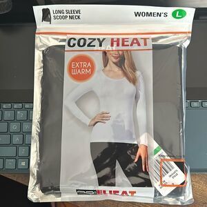 32 Degrees | Long Sleeve Scoop Neck Shirt In Black Size L